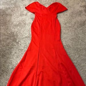 Beautiful red sweetheart off the shoulder gown